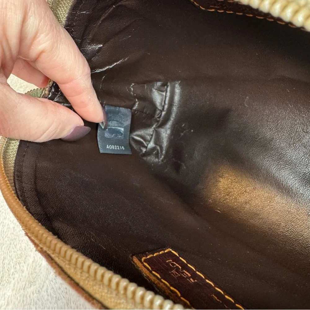 Vintage Fendi Zucca FF Monogram Cosmetic Pouch Brown - Picture 14 of 17